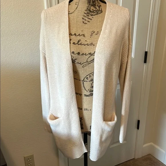 Women's Cream Sweater Cardigan - Picture 1 of 4